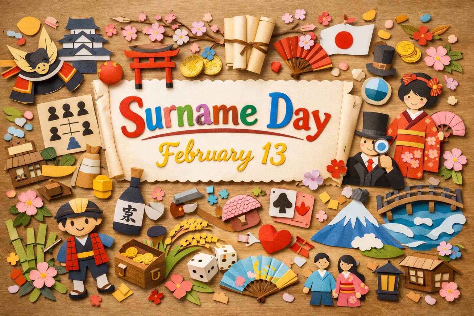 2月13日の苗字制定記念日について、明治時代に平民へ苗字が義務化された理由や背景、庶民の命名エピソードをわかりやすく解説した記事