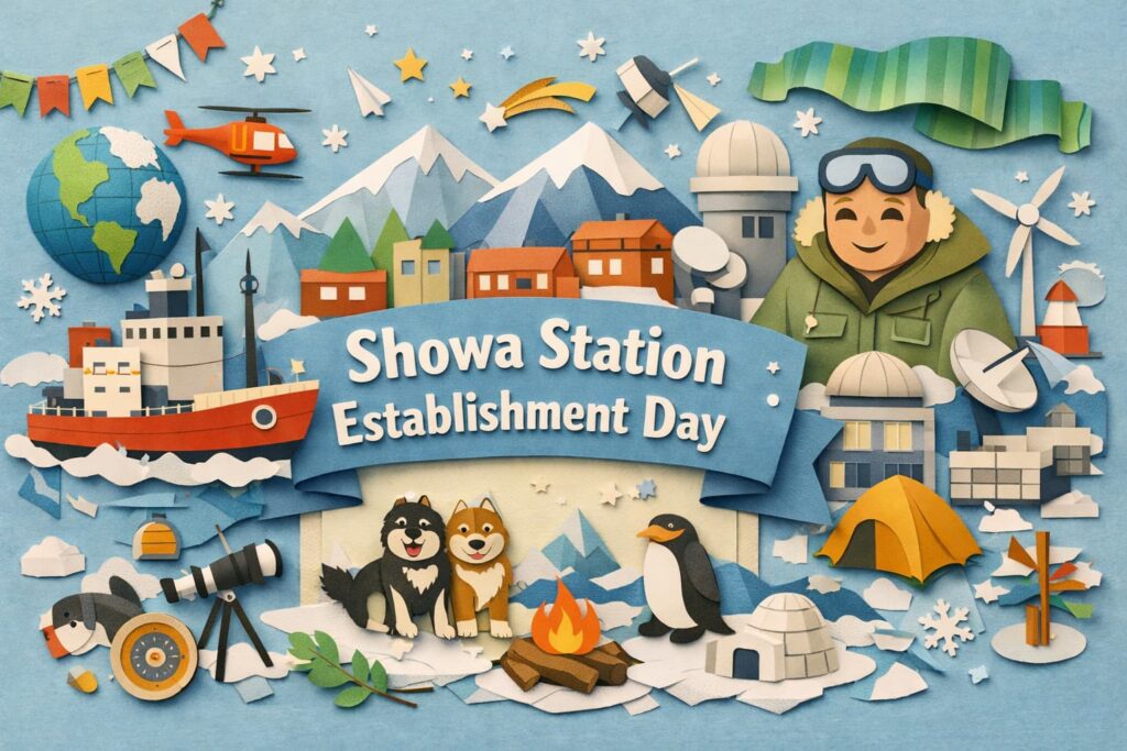 昭和基地開設記念日の由来や南極観測の歴史、永田武博士やタロとジロの物語を詳しく紹介
