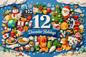 今日は何の日12月の記念日と年中行事を象徴するカラフルなペーパーアート