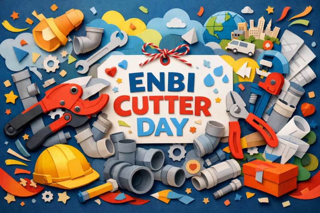 2月21日のエンビカッタの日を解説。塩ビ管を切粉なく直角に切断できる工具エンビカッタの誕生背景とMCCコーポレーションのものづくりの想いを紹介。