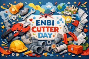 2月21日のエンビカッタの日を解説。塩ビ管を切粉なく直角に切断できる工具エンビカッタの誕生背景とMCCコーポレーションのものづくりの想いを紹介。