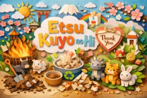 干支供養の日の意味や由来、干支置物への感謝や供養の文化をカラフルなペーパーアートで表現