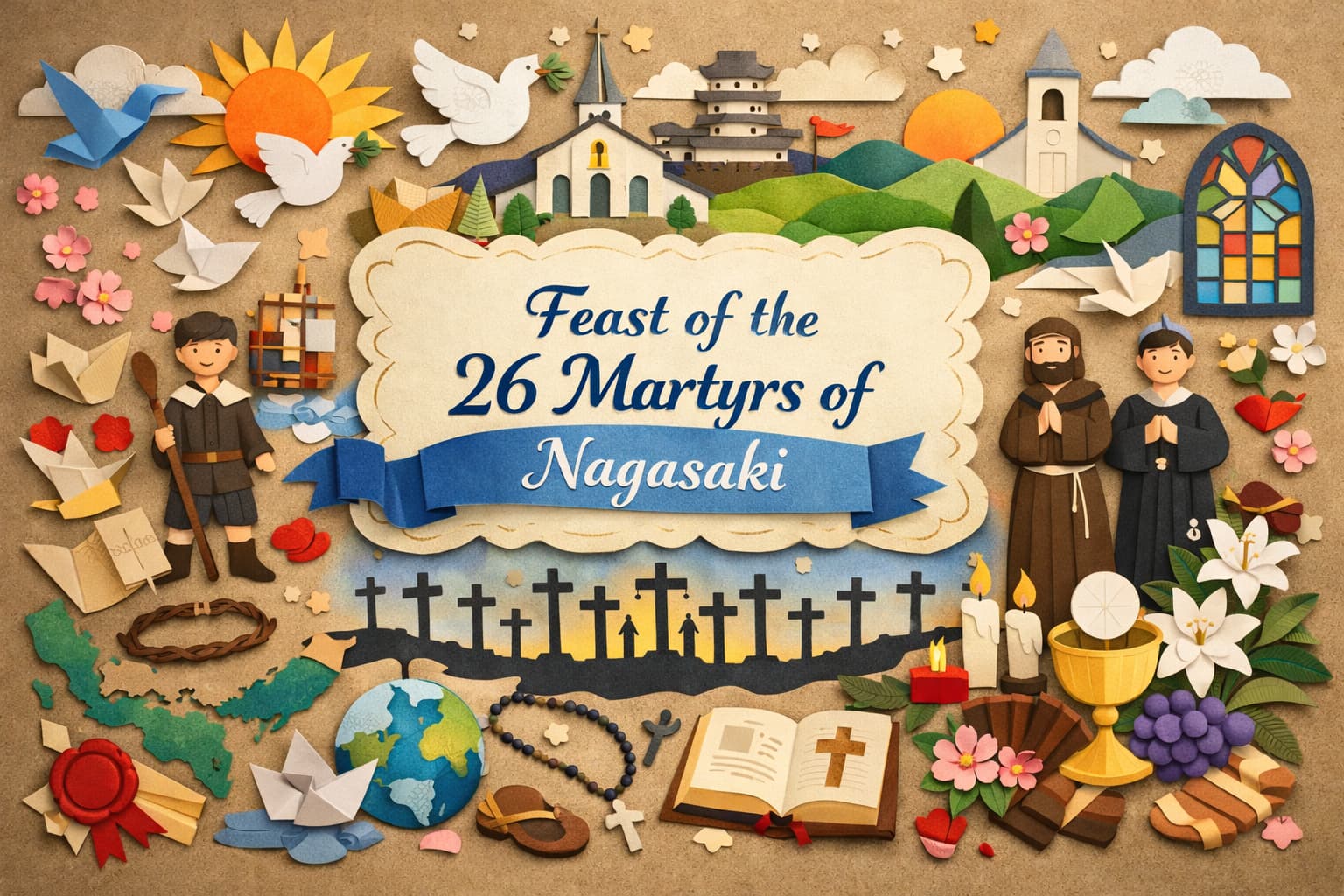 長崎で殉教した日本二十六聖人の歴史と信仰の意味を解説し、記念碑や人物を詳しく紹介