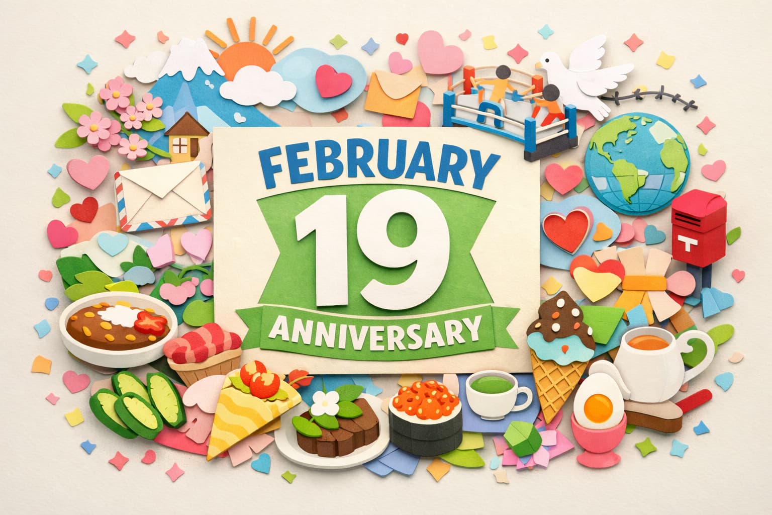 2月19日の記念日（雨水・プロレスの日・万国郵便連合加盟記念日・チョコミントの日・フェムテックを学ぶ日）を季節と文化、食の話題でまとめた記事