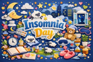 不眠の日は「ふみん」の語呂から生まれた記念日で、不眠対策やドリエルの効果について紹介しています。