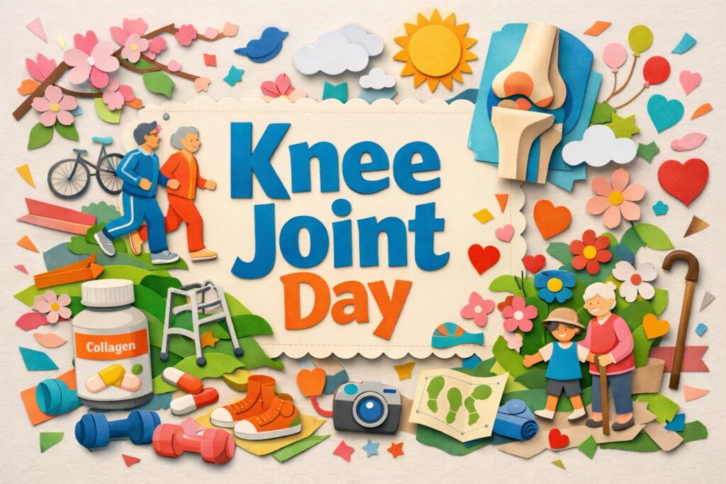 2月25日のひざ関節の日の由来や語呂合わせの意味、キューサイ株式会社の100歳まで楽しく歩こうプロジェクト、健康寿命と膝関節ケアの重要性をわかりやすく解説