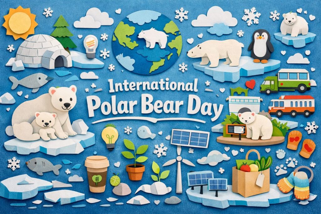 2月27日の国際ホッキョクグマの日を、由来や豆知識、海氷減少と温暖化の影響、家庭でできるCO₂削減アクションまで解説