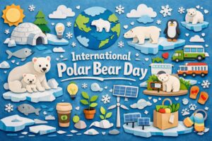 2月27日の国際ホッキョクグマの日を、由来や豆知識、海氷減少と温暖化の影響、家庭でできるCO₂削減アクションまで解説