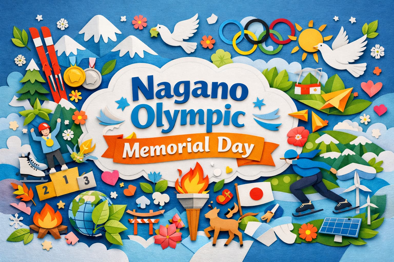 長野オリンピック開会式を記念する2月7日の記念日と自然との共生の理念を紹介