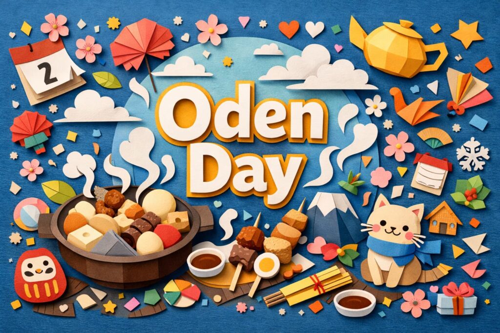 おでんの日（2月22日）は新潟発祥の記念日で、「ふーふーふー」の語呂合わせが由来。越乃おでん会が制定し、おでん文化と地域の魅力を伝える日です。