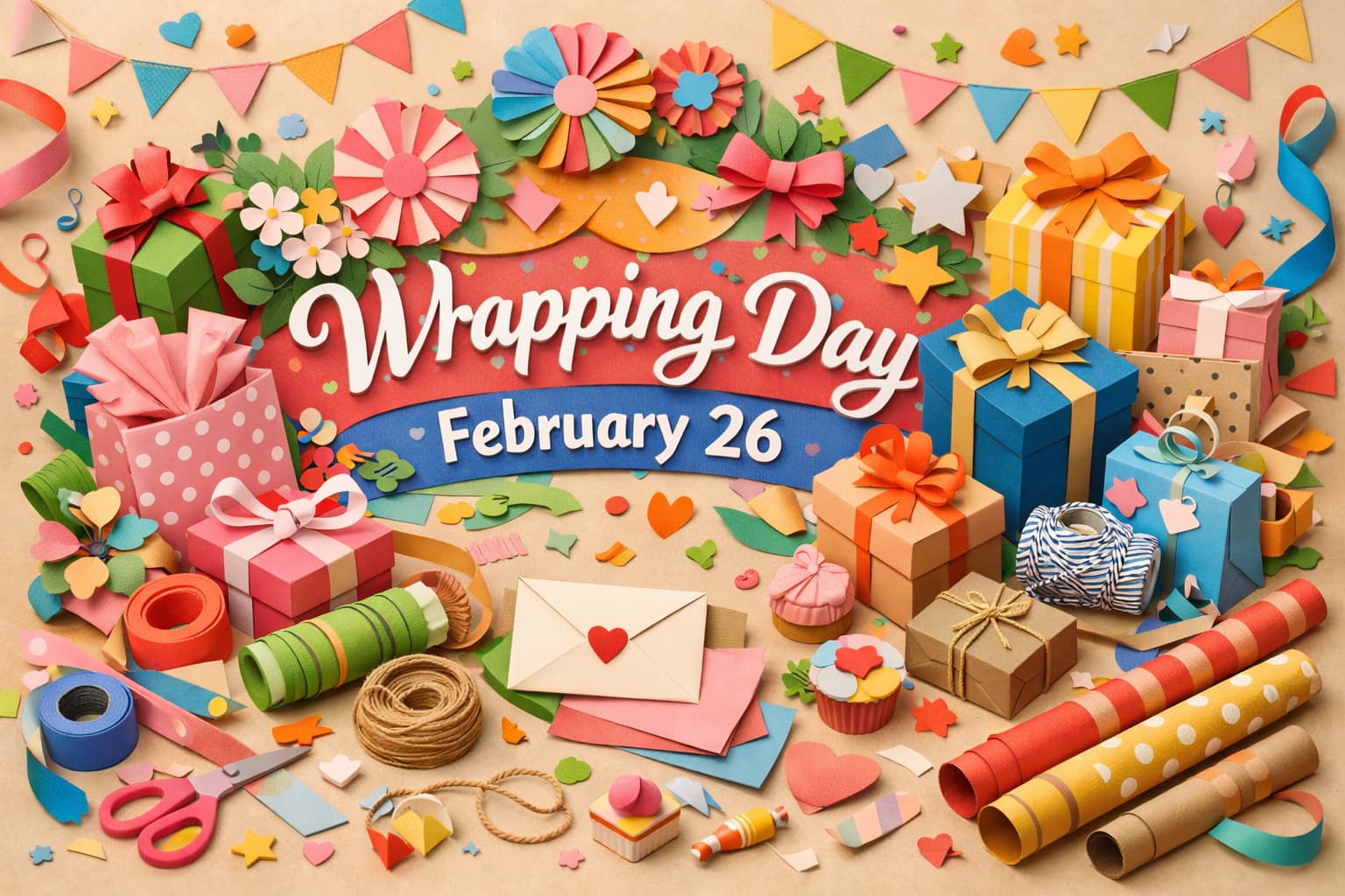 2月26日の包む（ラッピング）の日を解説します。語呂合わせの由来、制定者の株式会社包む、包装とラッピングの違いも分かります。