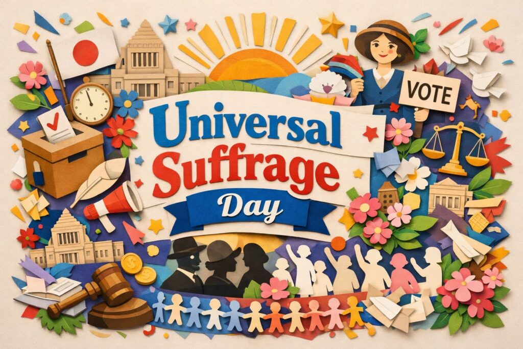 1928年に実施された日本初の普通選挙と民主主義の始まりを詳しく解説。女性参政権との関係も紹介。