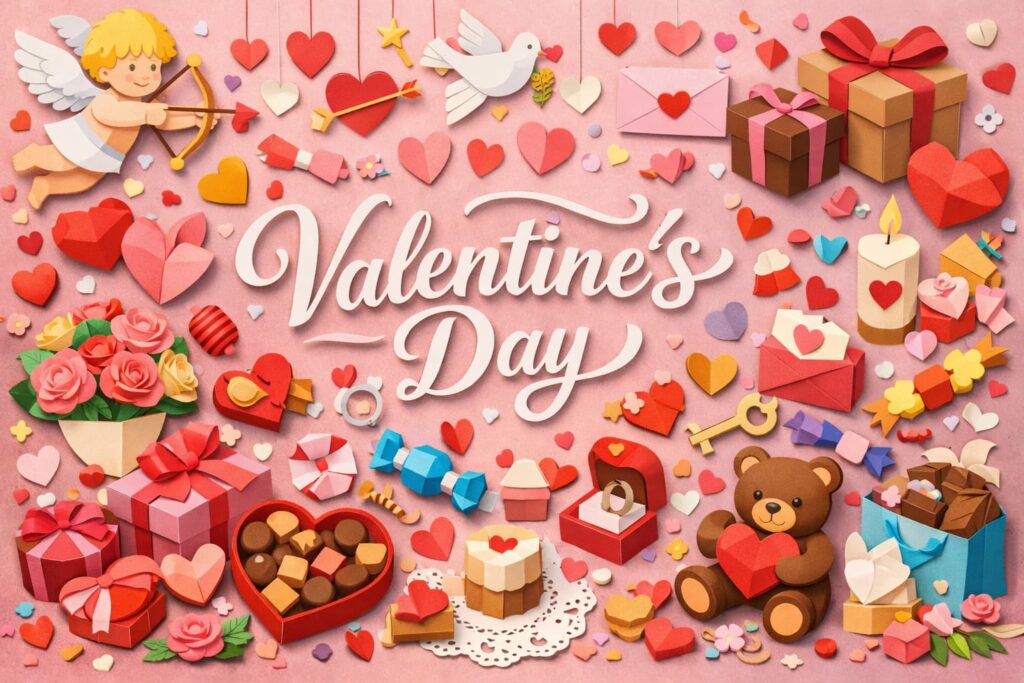 バレンタインデーの由来や日本独自のチョコ文化、関わる企業について詳しく紹介したブログ記事