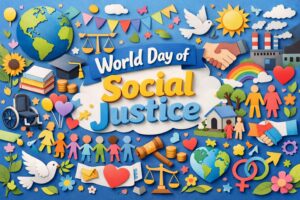 世界社会正義の日とは何かを解説し、貧困や差別の解消に向けた国際的な取り組みを紹介