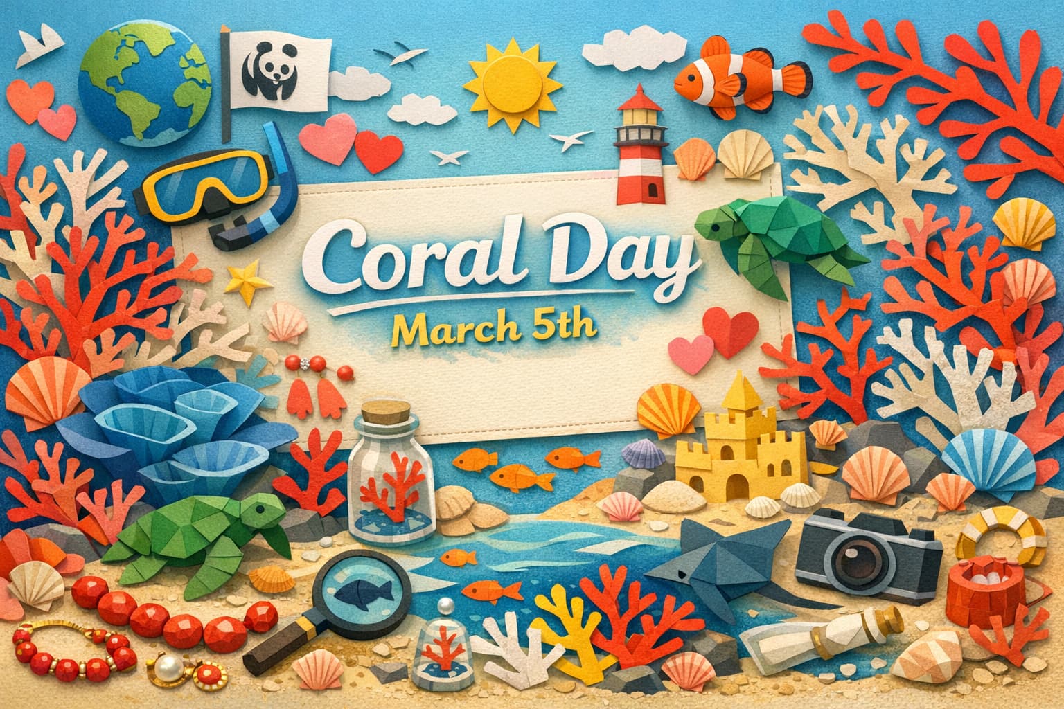 3月5日のサンゴの日はWWFが1996年に制定。語呂合わせと3月の誕生石が由来。白保の「しらほサンゴ村」やサンゴの生態も解説。