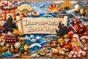 壇ノ浦の戦いの日の由来や意味、安徳天皇、赤間神宮、みもすそ川公園との関わりを通して、源平最終決戦の歴史的背景をわかりやすく紹介