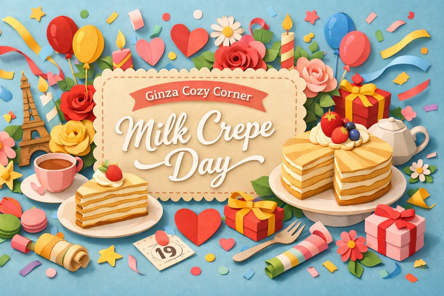 銀座コージーコーナー・ミルクレープの日の由来や意味、3月19日になった理由、ミルクレープの語源や豆知識をわかりやすく解説