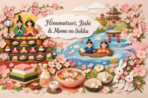 雛祭り・上巳・桃の節句の由来と意味を解説。なぜ3月3日なのか、流し雛の背景、五節句、旧暦や4月3日の地域差、定番の飾りと食の理由までわかります。