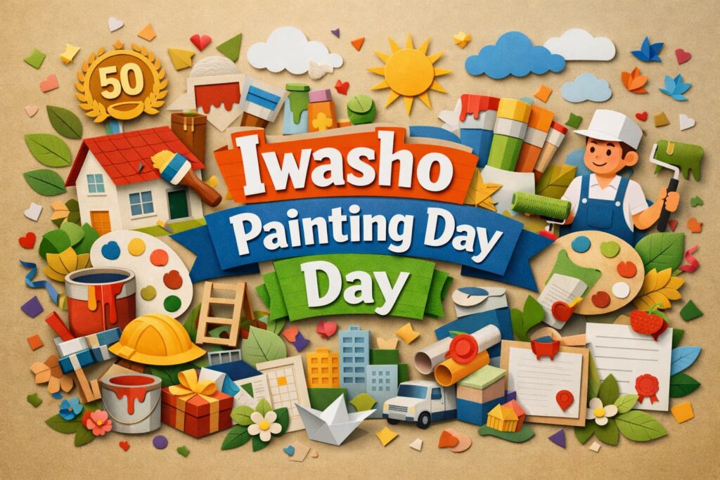 10月7日はイワショウ塗装の日。1974年設立日に由来し、2024年に日本記念日協会へ登録。岡山市の外壁・屋根塗装、自社施工と調色の強みを解説。