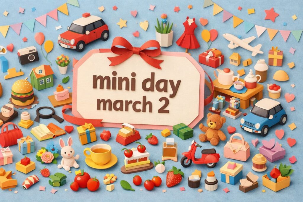 3月2日のミニの日を解説。ミ（3）ニ（2）の由来、miniとminiatureの違い、ミニトマトとプチトマトの豆知識、楽しみ方を紹介します。