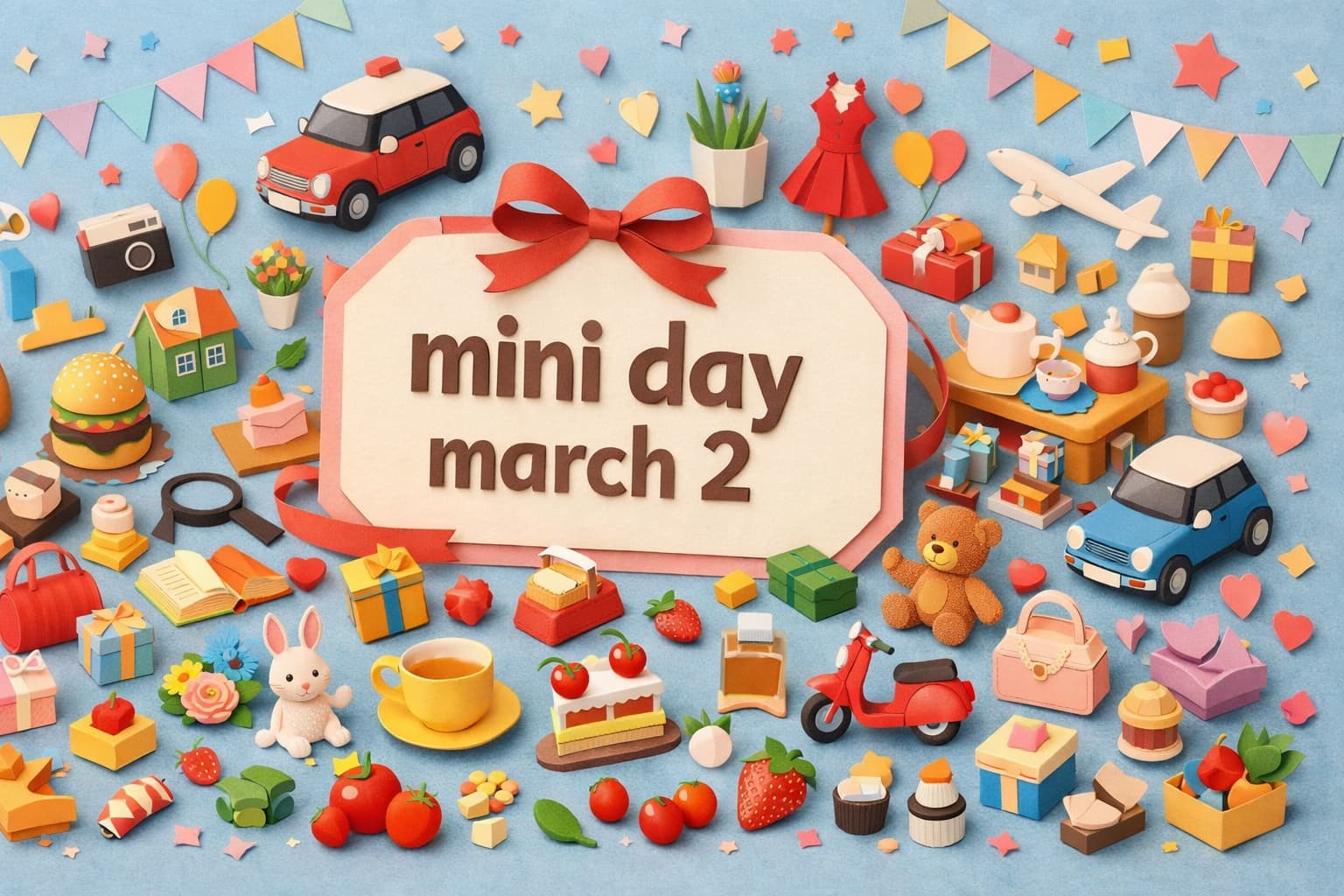 3月2日のミニの日を解説。ミ（3）ニ（2）の由来、miniとminiatureの違い、ミニトマトとプチトマトの豆知識、楽しみ方を紹介します。