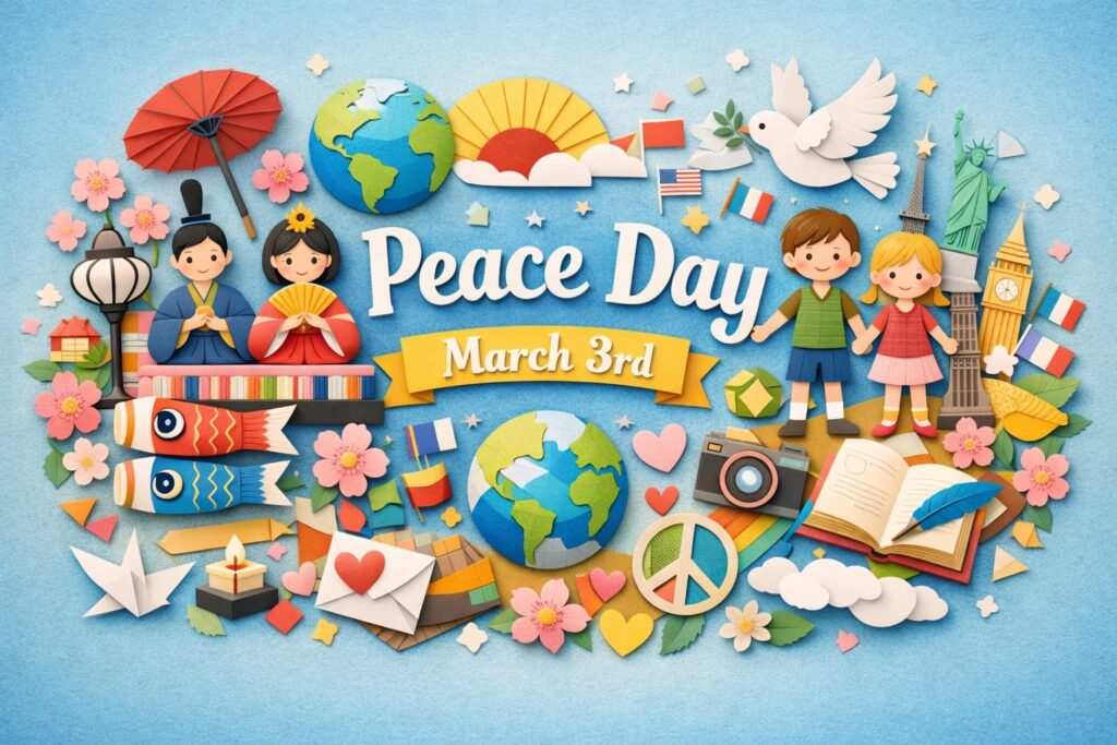 平和の日（3月3日）は1984年5月の第47回 国際ペンクラブ東京大会をきっかけに制定され、1985年から世界で実施された記念日です。雛祭りが平和の象徴になった理由や日本ペンクラブの役割をやさしく解説します。