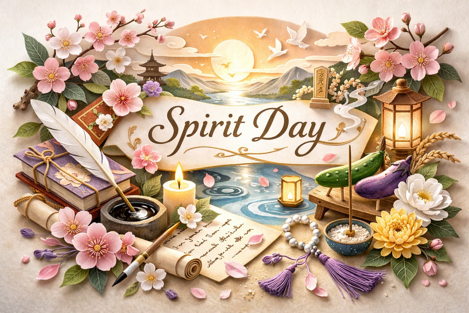 精霊の日の由来や読み方、柿本人麻呂・和泉式部・小野小町との関係、お盆や精霊馬とのつながりをわかりやすく解説