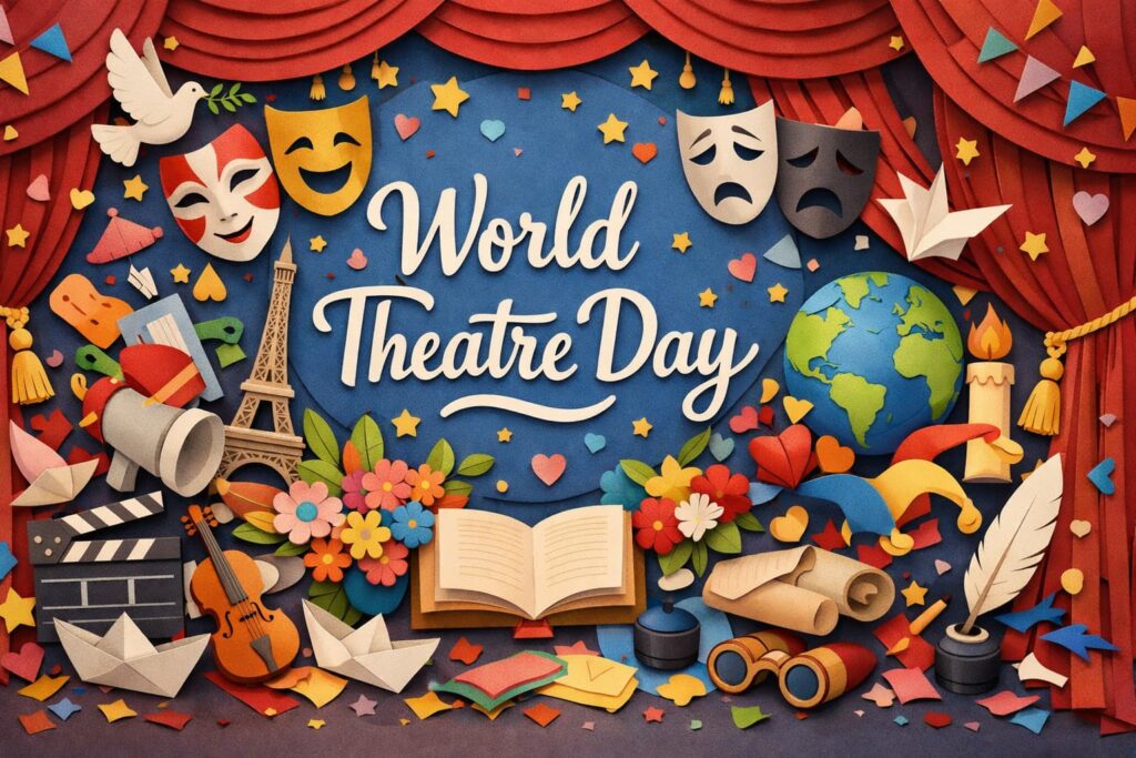 3月27日の世界演劇の日について、由来、制定の背景、ITIとの関わり、平和への願い、国際メッセージの意味をわかりやすく解説
