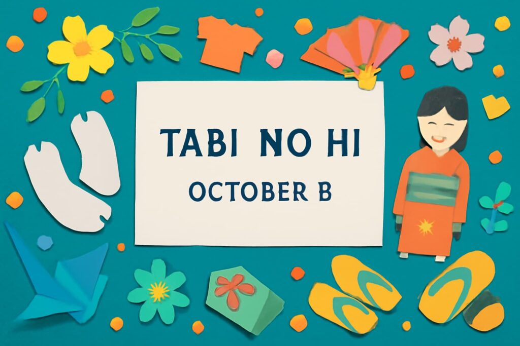 足袋の日（10月8日）を祝うための伝統文化と足袋の魅力を伝えるカラフルなアート