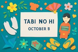 足袋の日（10月8日）を祝うための伝統文化と足袋の魅力を伝えるカラフルなアート