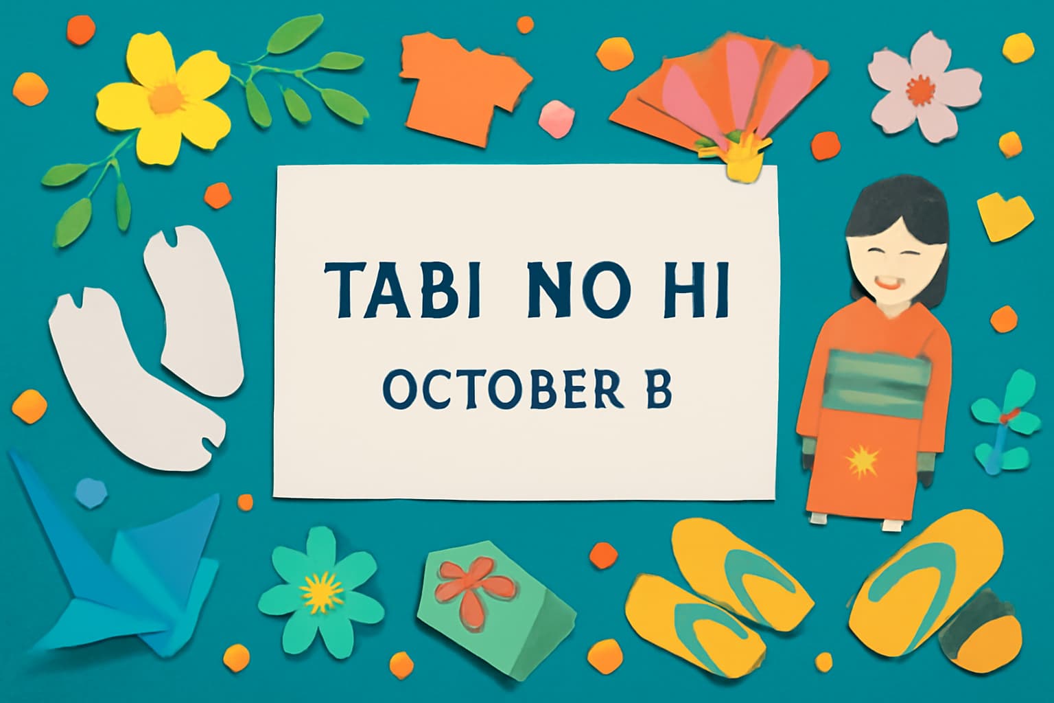 足袋の日(10月8日)を祝うための伝統文化と足袋の魅力を伝えるカラフルなアート