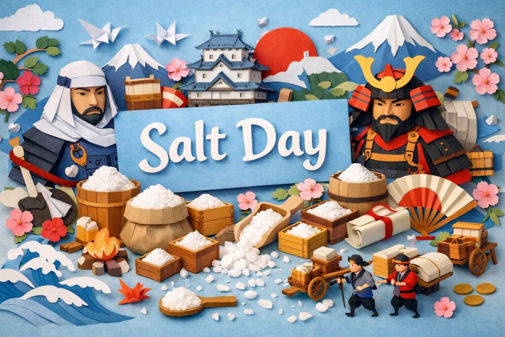 塩の日の由来や意味を解説。上杉謙信が武田信玄に塩を送った逸話から、「敵に塩を送る」という言葉に込められた日本人の価値観と教訓がわかる