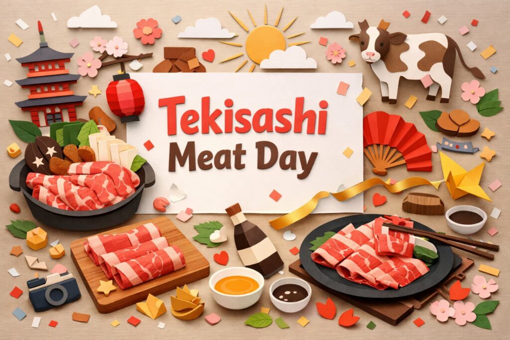 適サシ肉の日（1月15日）の由来や意味を解説。浅草の老舗すき焼き店ちんやが提唱した、霜降りに頼らない和牛の本当の美味しさと食文化の考え方を紹介します。