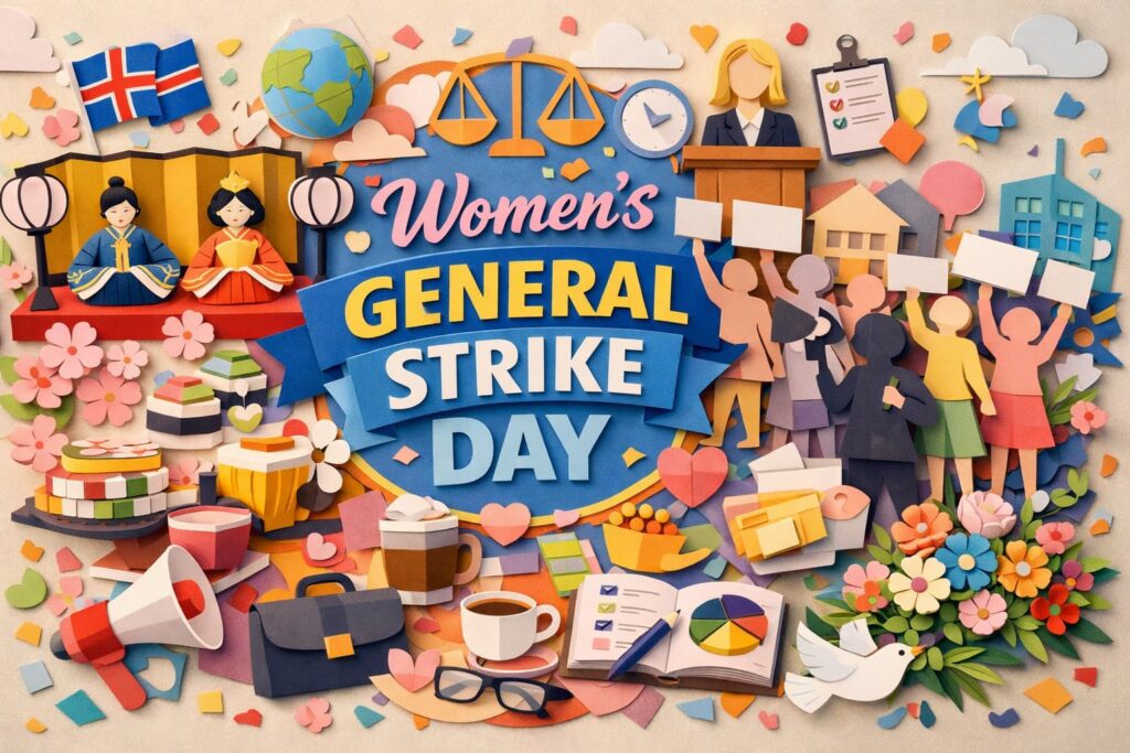 女のゼネストの日（3月3日）は雛祭りに重ねて男女平等を考える記念日です。由来とゼネストの意味、アイスランドとの関係をやさしく解説します。