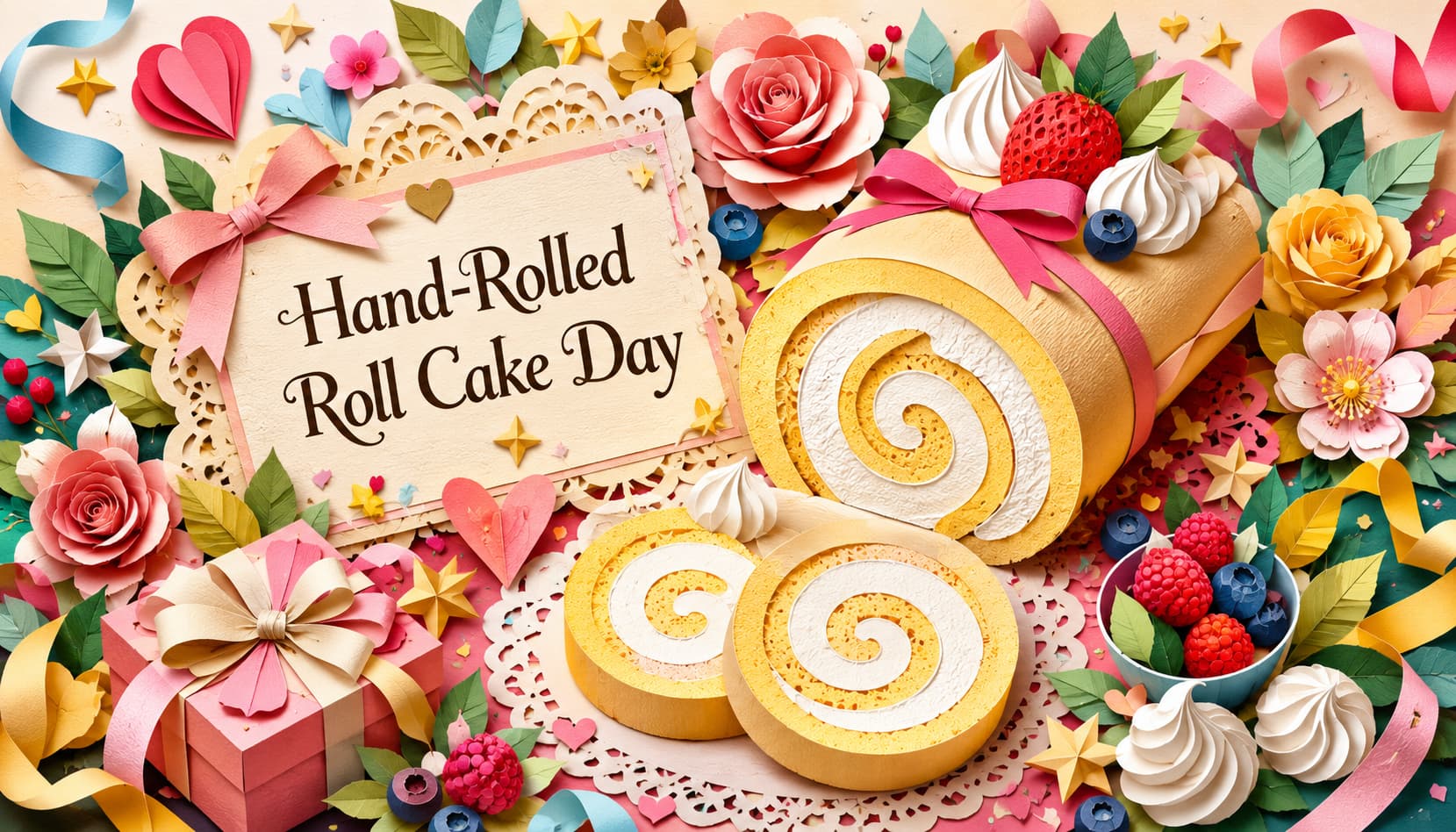 手巻きロールケーキの日は毎月6日。断面の6とロールケーキの語呂に由来し、モンテールが制定した記念日。