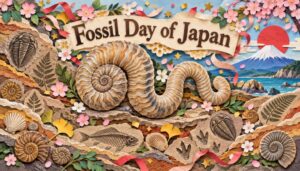 化石の日は10月15日。ニッポニテス・ミラビリスが1904年に新種として発表された日に由来する。日本古生物学会が制定した目的や、独特な巻き方を持つアンモナイトの特徴を解説。