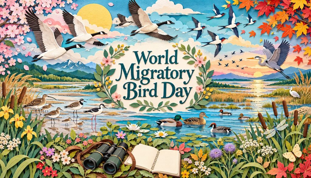 世界渡り鳥デーは毎年5月と10月の第2土曜日。由来や年に2回ある理由、渡り鳥と生息地を守る国際協力、市民科学による観察と記録、広報PRへの活用を紹介します。